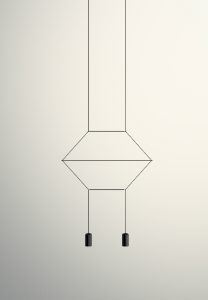 Um candelabro moderno de linhas simples e elegantes com design de Arik Levy para a VIBIA.